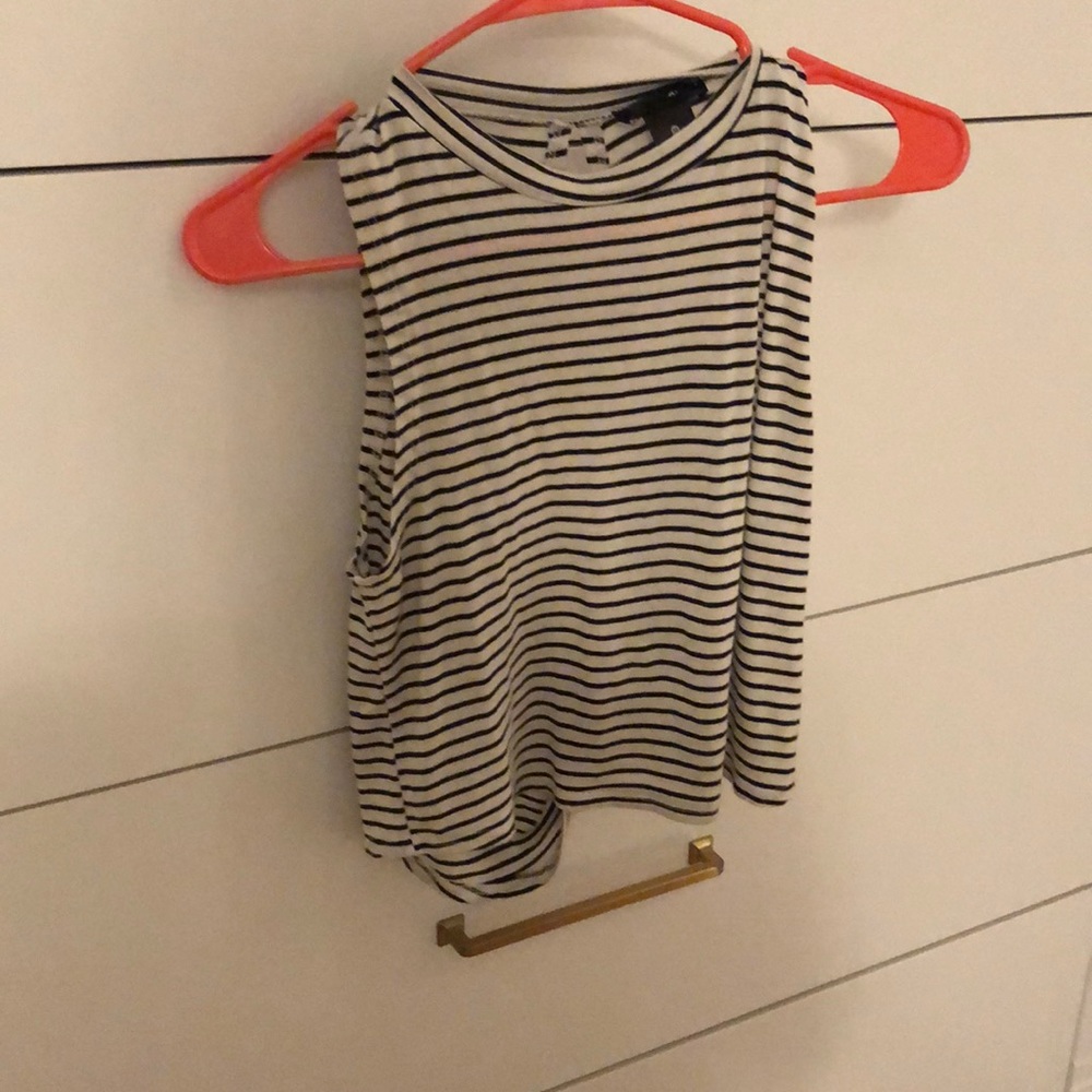 black and white open back tank
